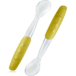 Nuk Easy Learning Feeding Spoon Σετ Βρεφικά Κουτάλια Σιλικόνης 4m+ Πράσινα 2τμχ