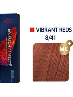 Wella Koleston Perfect Me+ Vibrant Reds 8/41 Ξανθό Ανοιχτό Κόκκινο Σαντρέ Μόνιμη Βαφή Μαλλιών 60ml