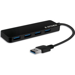 NOD Metal USB Hub 3.0 USB-A με 4 Θύρες USB-A & Εξωτερική Παροχή Ρεύματος