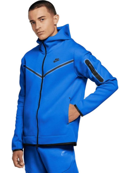 Nike Sportswear Tech Fleece Ανδρική Ζακέτα Φούτερ με Κουκούλα και Φερμουάρ Royal Blue CU4489-480