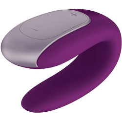 Satisfyer Double Fun Κλειτοριδικός Δονητής για Ζευγάρια με App Control 9.35cm Μωβ