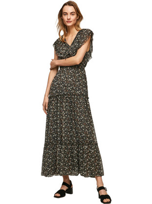 Pepe Jeans Aroa Midi Καλοκαιρινό Φόρεμα Floral PL953231-0AA