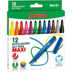 Alpino Maxi Μαρκαδόροι Ζωγραφικής Σετ 12 Χρώματα