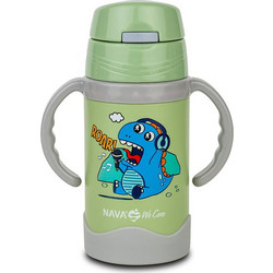 Nava We Care Παιδικό Μπουκάλι Θερμός Ανοξείδωτο BPA Free με Καλαμάκι Πράσινο Mint 300ml