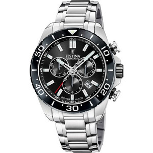 Festina Ανδρικό Ρολόι Χρονογράφος με Ασημί Μεταλλικό Μπρασελέ F20042/4