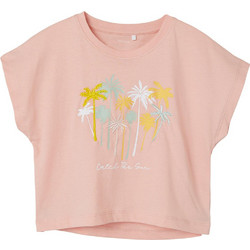 Name It Παιδικό Crop Top Κοντομάνικο Κοραλί 13229251
