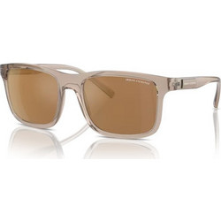 Armani Exchange AX4145S 83445A Ανδρικά Γυαλιά Ηλίου Τετράγωνα Κοκάλινα Καφέ με Καφέ Polarized Φακό