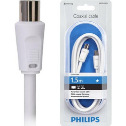 Philips Καλώδιο Κεραίας Coax Male to Coax Female 1.5m White