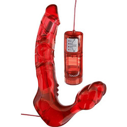 ToyJoy Bend Over Boyfriend Strapless Strap On με Dildo 23cm & Δόνηση Κόκκινο