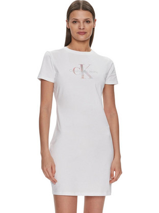 Calvin Klein Mini Καλοκαιρινό Καθημερινό Φόρεμα Λευκό J20J223056-YAF