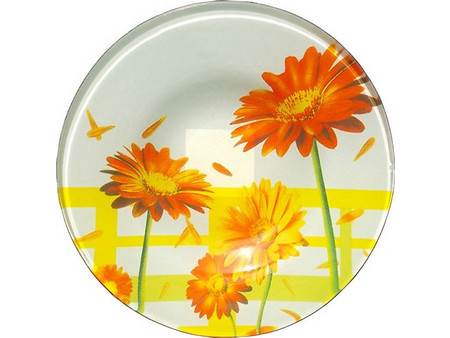 Borgonovo Πιάτα Γλυκού Γυάλινα Chrysanthemo 14cm 6τμχ