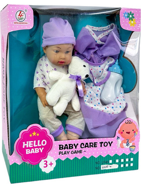 Hello Baby Μωρό με Αξεσουάρ Μωβ 61235