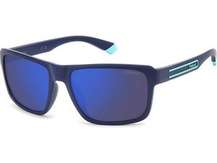 Polaroid Eyewear PLD2158S FLL/5X Ανδρικά Γυαλιά Ηλίου Τετράγωνα Κοκάλινα Μαύρα με Μπλε Polarized Φακό