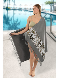 Guy Laroche Pestemal 20 Πετσέτα Παρεό Θαλάσσης Ανθρακί 90x170cm