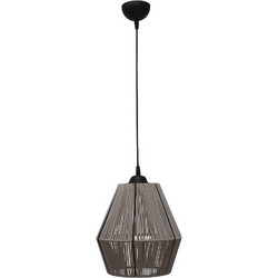 Heronia Lighting Κρεμαστό Φωτιστικό Οροφής με Σχοινί Μονόφωτο E27 Καφέ 31-1367