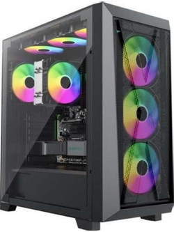 Xilence Xilent X Black Gaming Midi Tower Κουτί Υπολογιστή RGB με Πλαϊνό Παράθυρο