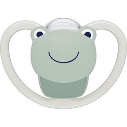 Nuk Space Frog Πιπίλα Ανατομική Ορθοδοντική Πιπίλα Σιλικόνης 0-6m Πράσινο