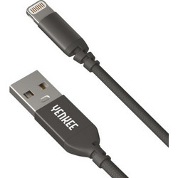 Yenkee YCU 612 Braided USB-A to Lightning Cable 2m Black YCU612BKMFI
