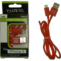 Volte-Tel VCD01 USB-A to Lightning Cable 1m Red 5205308108792