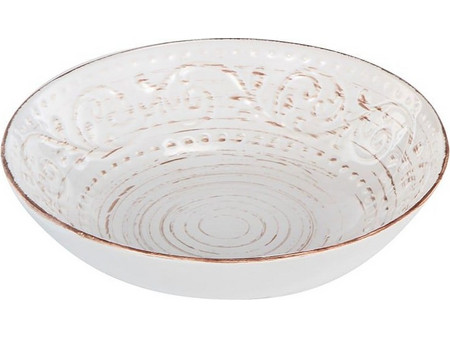 Artekko Πιάτο Βαθύ Κεραμικό Rustic Crea Λευκά 0277-CREA