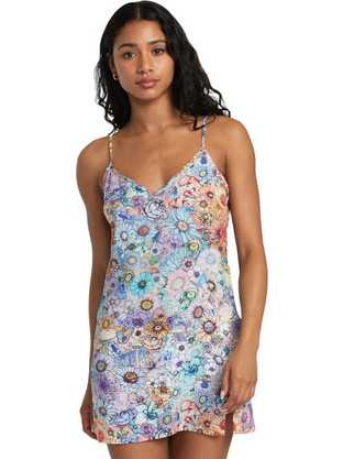 RVCA Slip Up Mini Καλοκαιρινό Καθημερινό Φόρεμα Floral Πολύχρωμο AVJWD00301-MUL
