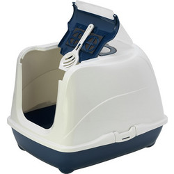 Moderna Flip Cat 50 Large Τουαλέτα Γάτας Κλειστή Navy Μπλε Μ50xΠ39xΥ37cm