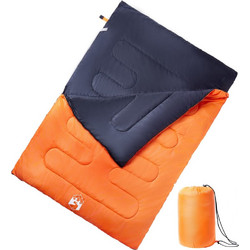 vidaXL Sleeping Bag Διπλό 3 Εποχών Πορτοκαλί 94448