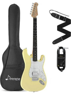 Donner EC-4007 Bundle Ηλεκτρική Κιθάρα ST Style με SSH Μαγνήτες Vintage White