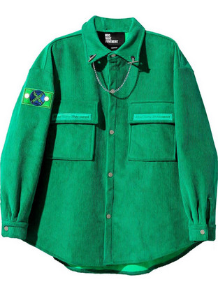 MWM Ανδρικό Πουκάμισο Μακρυμάνικο Overshirt Πράσινο MW053082112-GRN