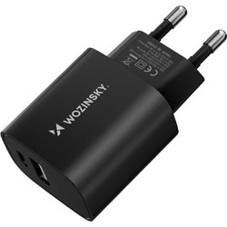 Wozinsky WGWCB Φορτιστής χωρίς Καλώδιο με Θύρα USB-A & Θύρα USB-C 20W Quick Charge 3.0 & Power Delivery Black