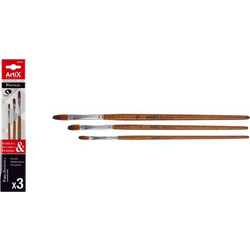 ArtiX Paints Σετ Πινέλα Ζωγραφικής 3τμχ PP231