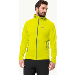 Jack Wolfskin Ανδρική Ζακέτα Fleece με Κουκούλα και Φερμουάρ Lime 1711311-3177