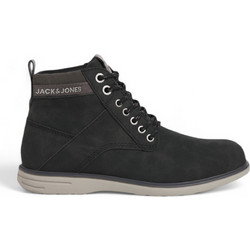 Jack & Jones Ανδρικά Μποτάκια Δερμάτινα Μαύρα 12243420