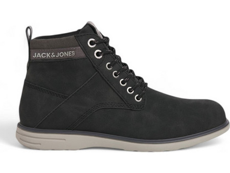 Jack & Jones Ανδρικά Μποτάκια Δερμάτινα Μαύρα 12243420