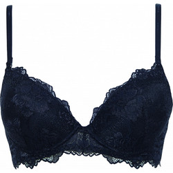 Lormar PRESTIGE Σουτιέν Balconette Push Up με Μπανέλα Μαύρο