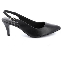 Piccadilly Ανατομικές Γόβες Slingback Δερμάτινες με Λεπτό Ψηλό Τακούνι Μαύρες 745045-262