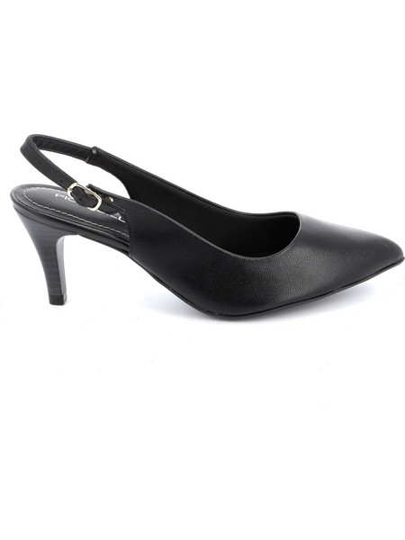 Piccadilly Ανατομικές Γόβες Slingback Δερμάτινες με Λεπτό Ψηλό Τακούνι Μαύρες 745045-262
