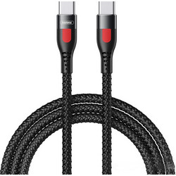 Remax RC-195C Braided USB-C to USB-C 65W 1m Black 6954851214014