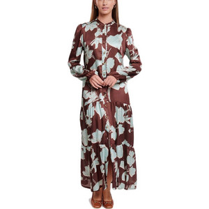 Fibes Fashion Maxi Καθημερινό Φόρεμα Floral Σεμιζιέ Σοκολατί 05-5023 Fibes Fashion Maxi Καθημερινό Φόρεμα Floral Σεμιζιέ Σοκολατί 05-5023