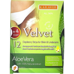 Karaver Aloe Vera Ταινίες Αποτρίχωσης για Μασχάλες & Μπικίνι 12τμχ