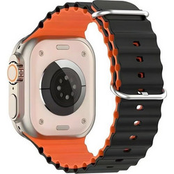 Beline Waves Λουράκι Σιλικόνης Black / Orange (Apple Watch 38 / 40 / 41mm)