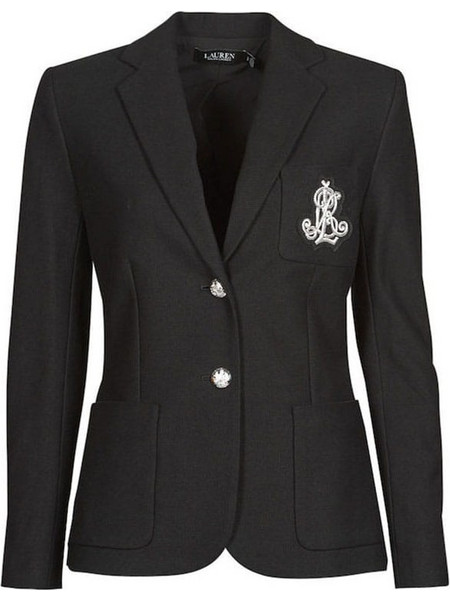 Lauren Ralph Lauren Γυναικείο Σακάκι Μακρύ Υφασμάτινο Μεσάτο Μαύρο 200797305-004