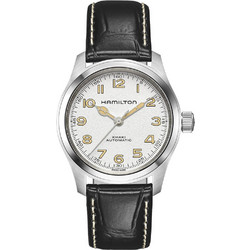 Hamilton Khaki Field Ανδρικό Ρολόι Αυτόματο με Μαύρο Δερμάτινο Λουράκι H70405710
