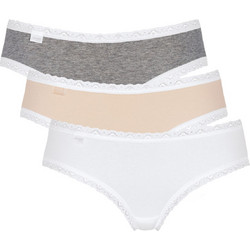 Sloggi 24/7 Weekend Βαμβακερά Γυναικεία Slip με Δαντέλα 3Pack 10198004-M015
