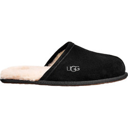 UGG Scuff Δερμάτινες Χειμερινές Ανδρικές Παντόφλες με Γούνα Μαύρες 1101111-BLK
