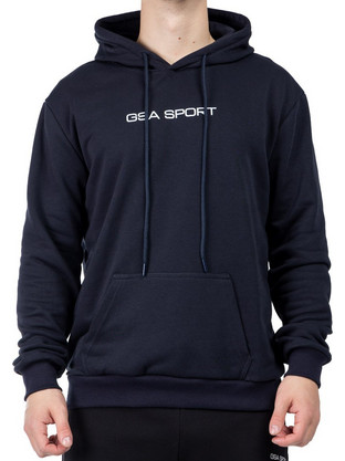 GSA Sport Logo Hoodie Ανδρικό Αθλητικό Φούτερ με Κουκούλα Navy Μπλε 28-1404
