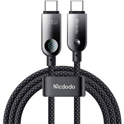 Mcdodo CA-4780 Braided LED USB-C to USB-C 60W 1.2m Black 6921002647809