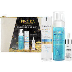 Froika Morning Radiance & Lift Ultra Lift Cream Light 50ml + Hyaluronic Foam 200ml + Premium Intensive Drops Serum 10ml