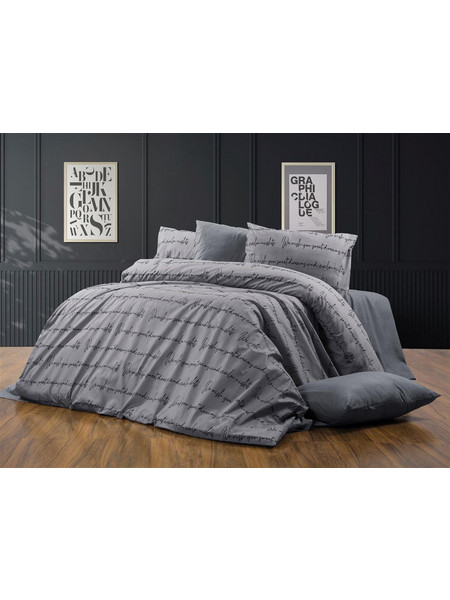 Dimcol Σετ Σεντόνια Μονά Βαμβακερά 160x240 Αρίσβη 472 Grey