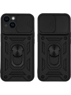 Sonique Ring Armor CamPro Back Cover Black (iPhone 14)